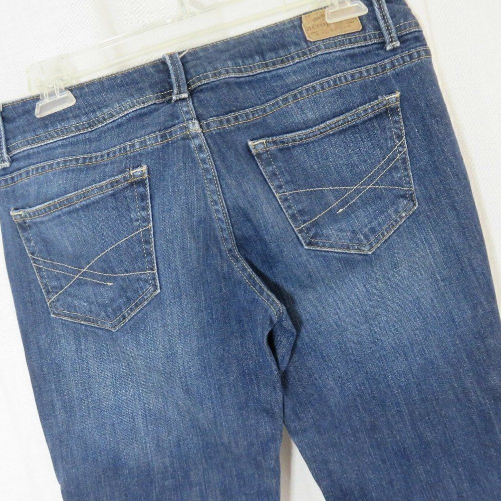 Aeropostle Hailey Flare Blue Stretch Denim Jeans 5